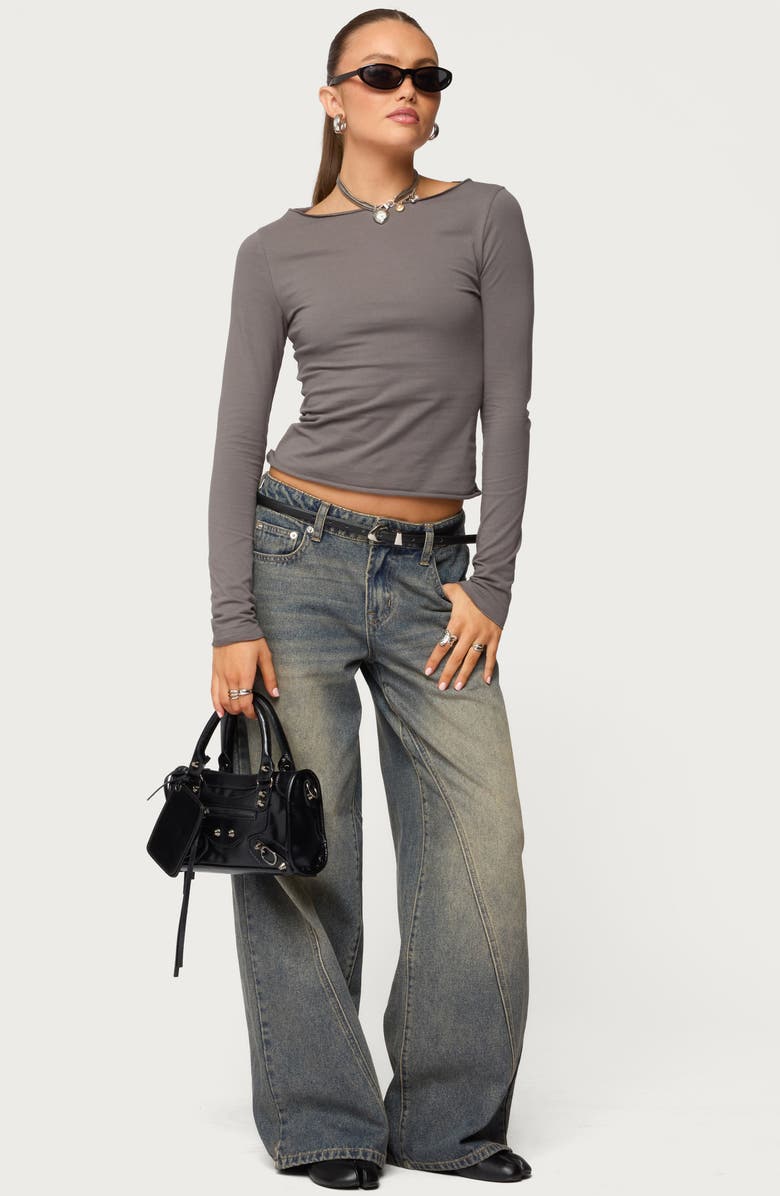 EDIKTED Nico Boat Neck Long Sleeve Top, Alternate, color, 