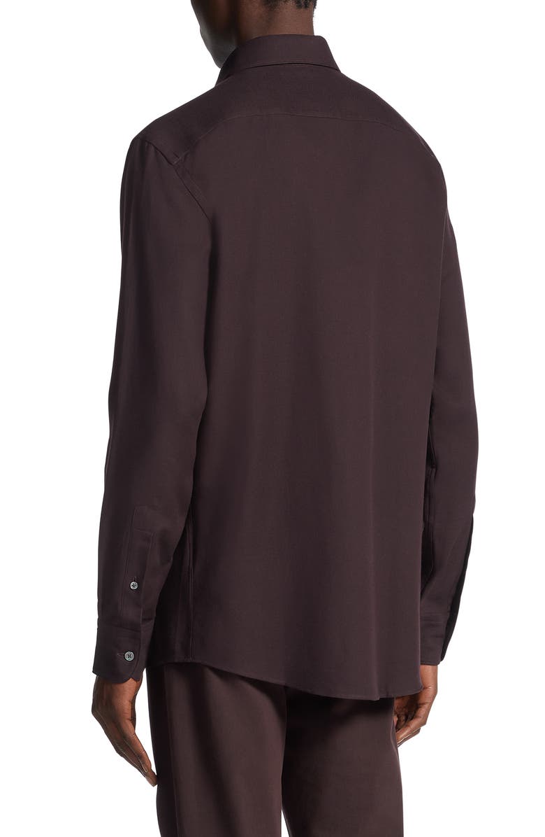 ZEGNA Cashco Cotton & Cashmere Button-Up Shirt, Alternate, color, 