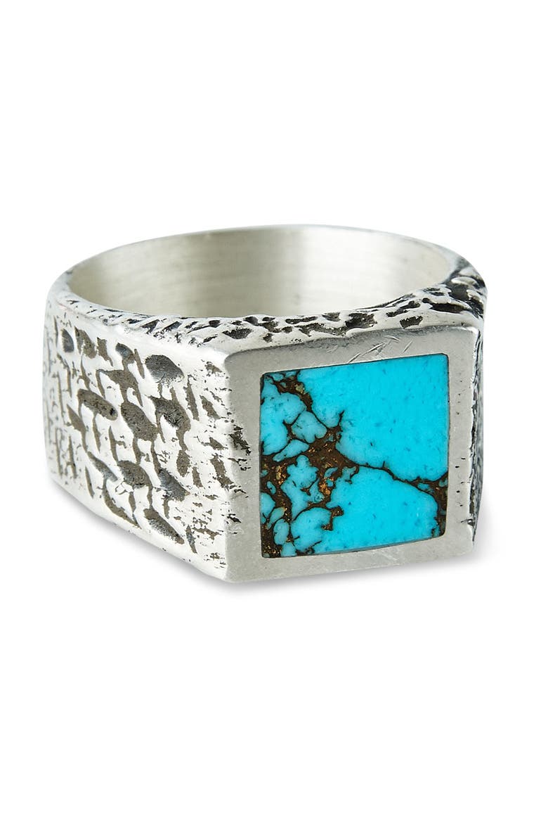 Rustic Turquoise Silver Ring, Main, color, Turquoise