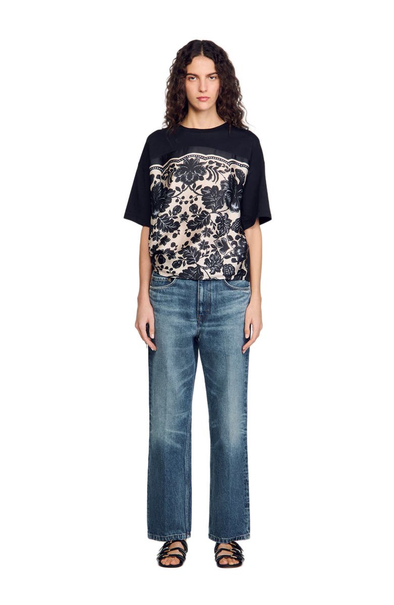 SANDRO Floral motif T-shirt, Alternate, color, 