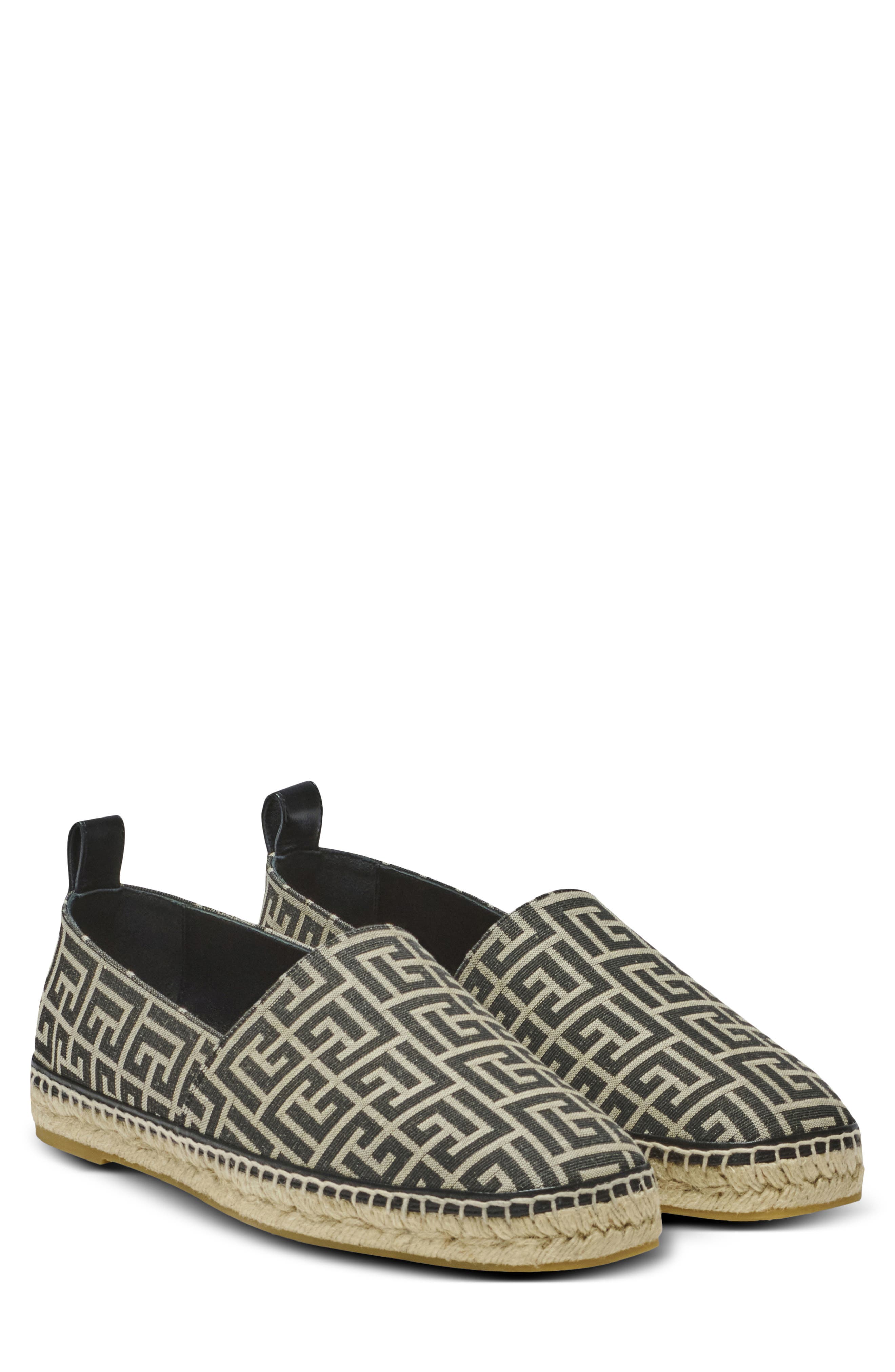 Balmain Monogram Jacquard Espadrille, Main, color, 