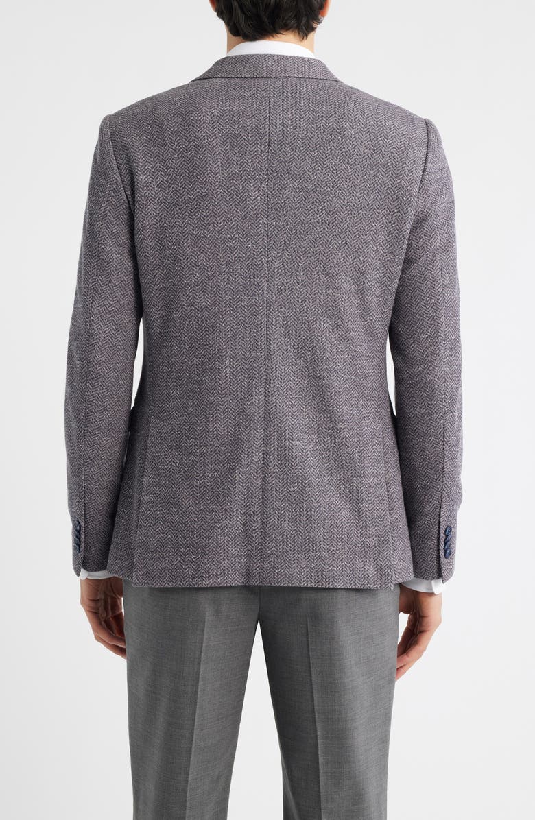 John Varvatos Star USA Varick Slim Fit Knit Herringbone Sport Coat, Alternate, color, Navy/ Burgundy