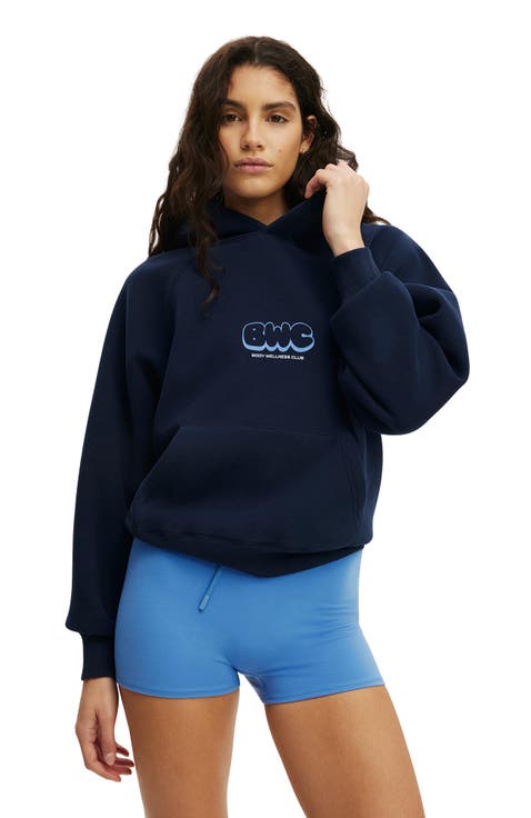 Women's Active Plush Premium Graphic Raglan Hoodie