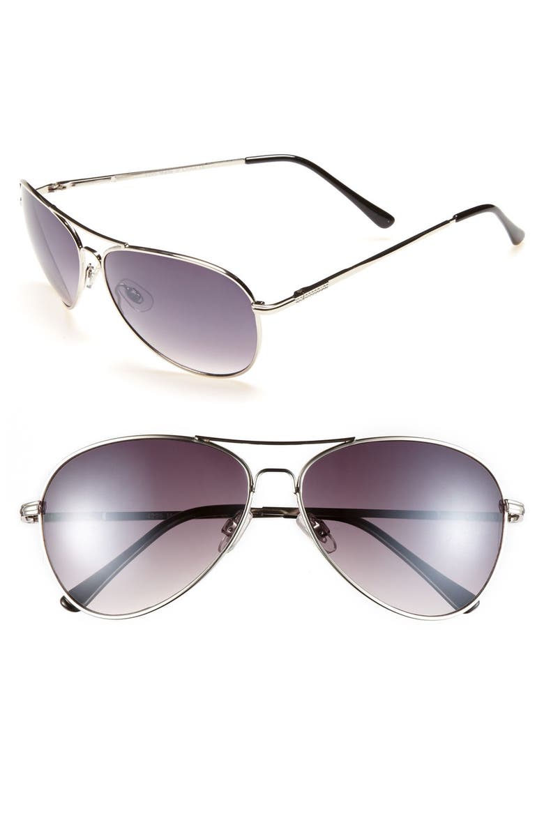'Fame' Sunglasses, Main, color, SILVER/ SMOKE