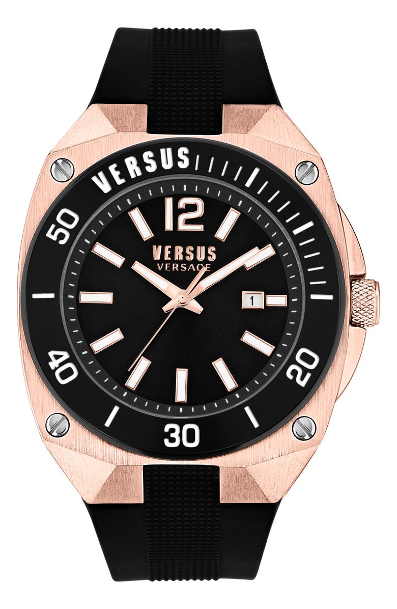 VERSUS Versace Versus Reaction Silicone Strap Watch, 48mm, Main, color,