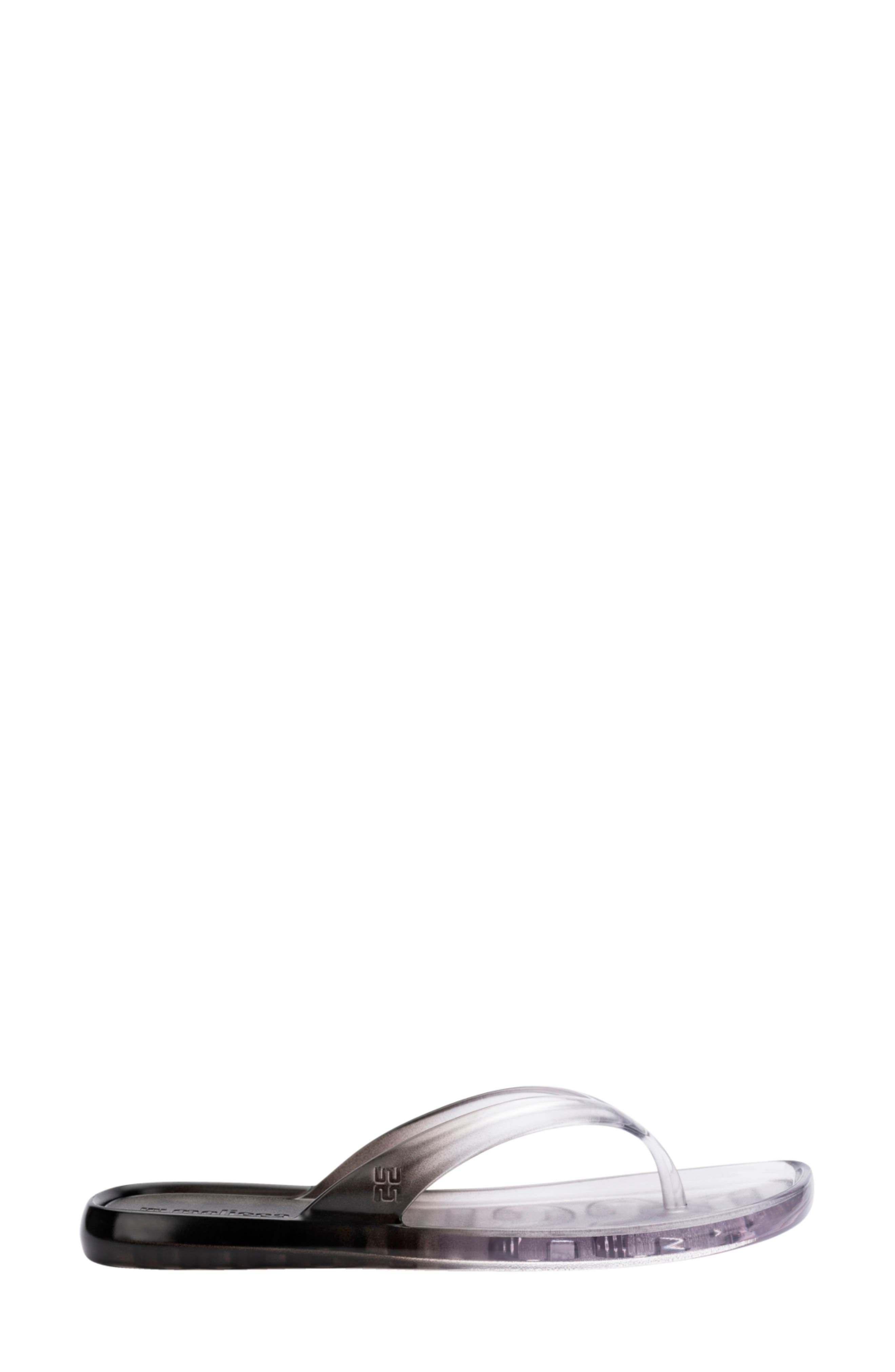 Melissa Ombré Flip Flop, Alternate, color, Clear/ Black