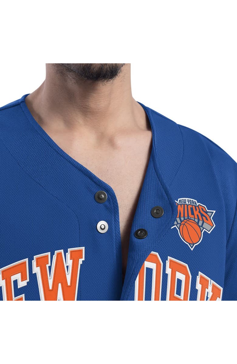 G-III SPORTS BY CARL BANKS Men's G-III Sports by Carl Banks Blue New York Knicks Adaptive Star Player Fashion Baseball Jersey, Alternate, color, Blue