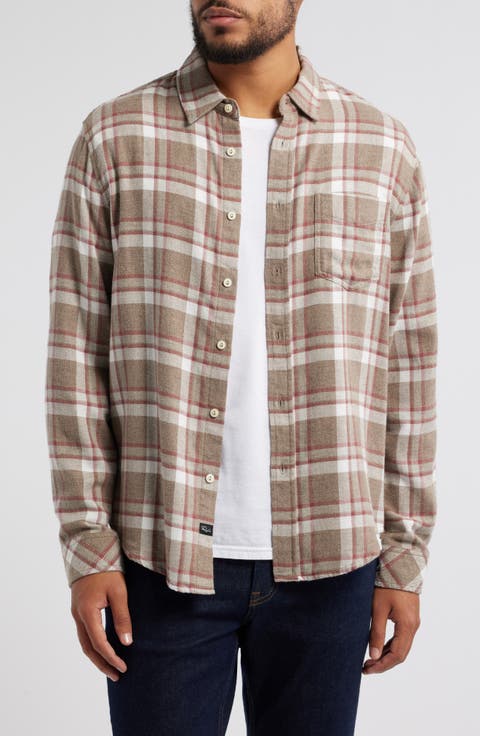 Lennox Plaid Cotton Blend Flannel Button-Up Shirt