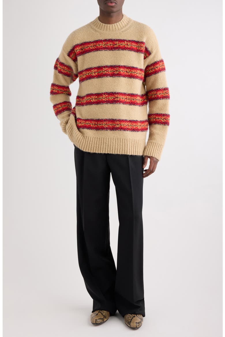 Master Stripe Alpaca & Wool Blend Sweater, Alternate, color, ECRU
