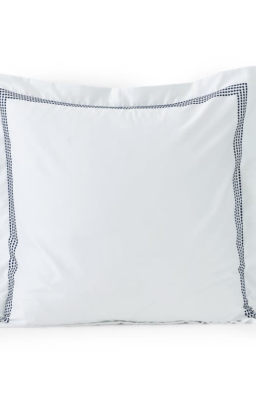 Lands' End 400 Thread Count Premium Supima Cotton No Iron Sateen Embroidered Pillow Sham In Deep Sea Navy Dots