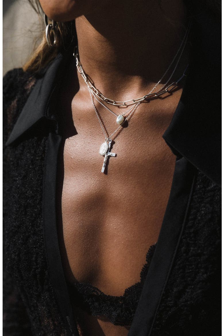 Full of Grace Charm Necklace, Alternate, color, SILVER