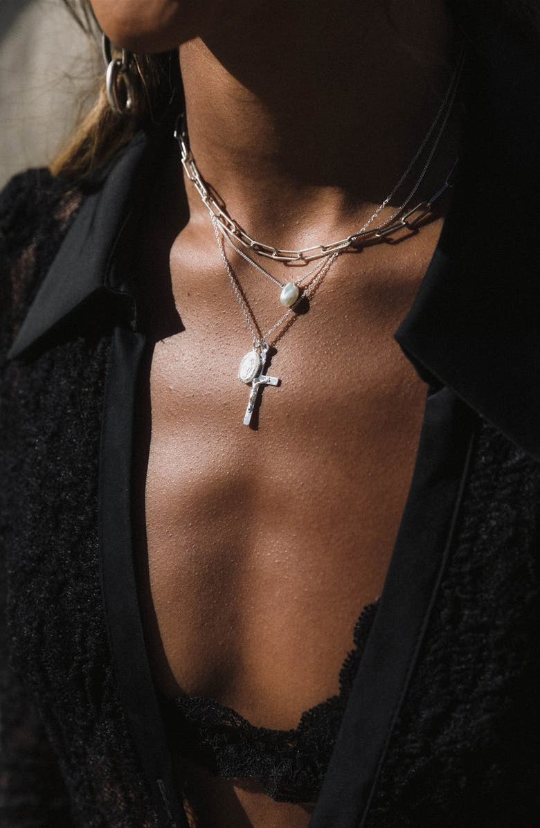 Child of Wild Full of Grace Charm Necklace, Alternate, color, Silver