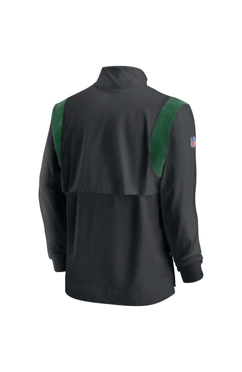 Nike Men's Nike Black New York Jets Sideline Coach Chevron Lockup Quarter-Zip Long Sleeve Top, Alternate, color, Black