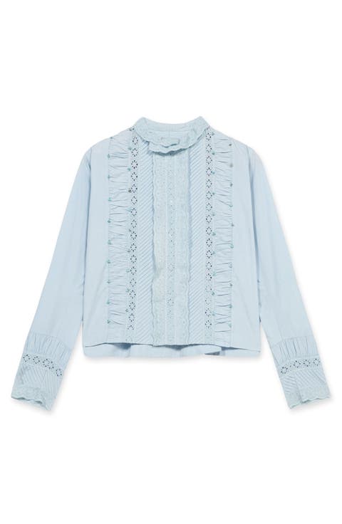 Woven High Neck Blouse