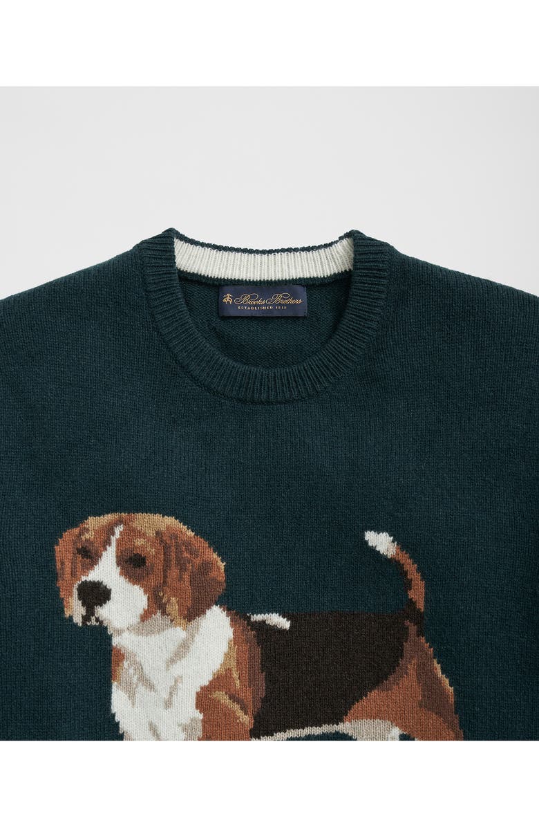 Brooks Brothers Beagle Intarsia Wool Blend Crewneck Sweater, Alternate, color,