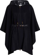 Moncler Zip Padded Wool Blend Hooded Cape