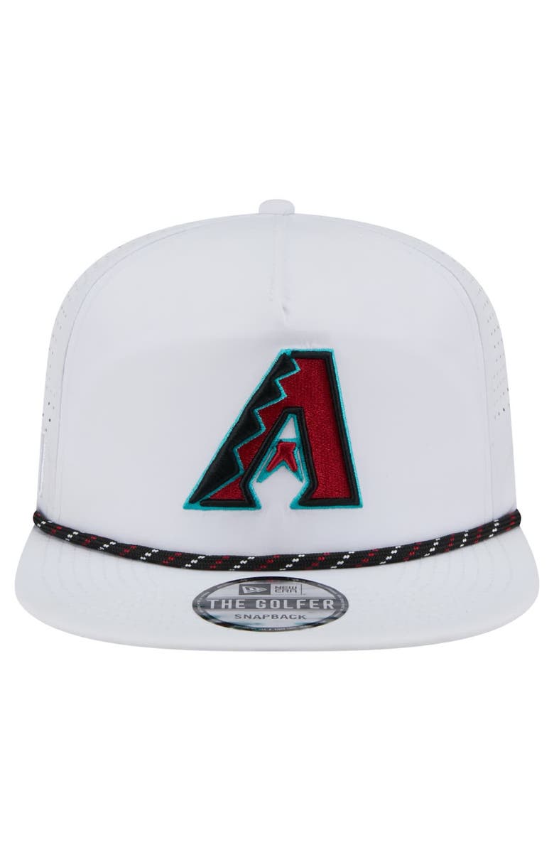 New Era Men's New Era White Arizona Diamondbacks Perforated Golfer Snapback Hat, Alternate, color, 