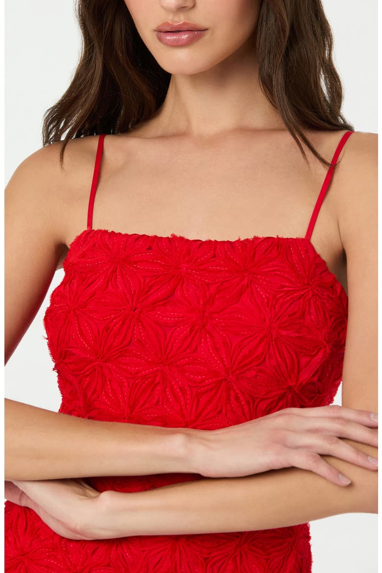 3D Floral Minidress, Alternate, color, RED