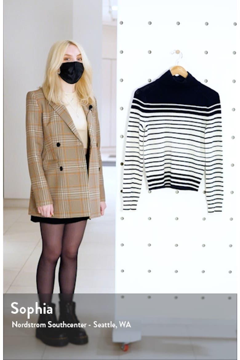 Pierce Stripe Cashmere Turtleneck Sweater video