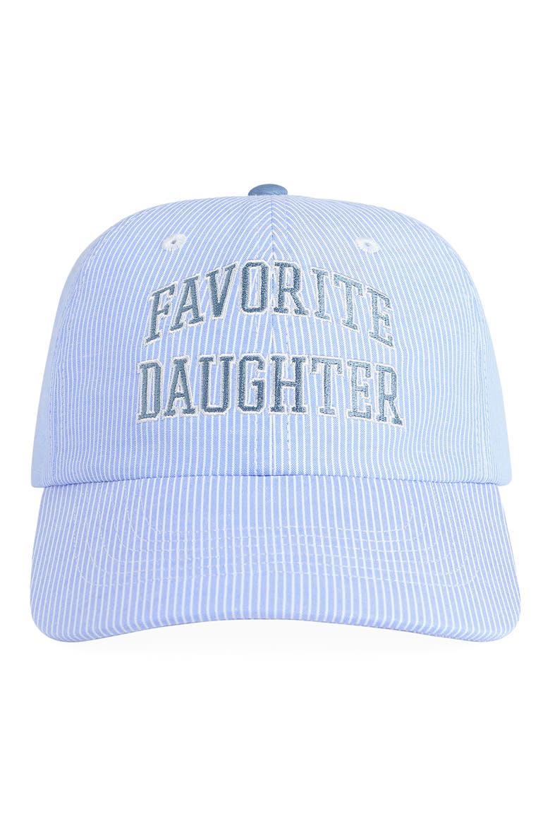 Stripe Logo Cotton Baseball Cap, Main, color, BLUE/ WHITE STRIPE