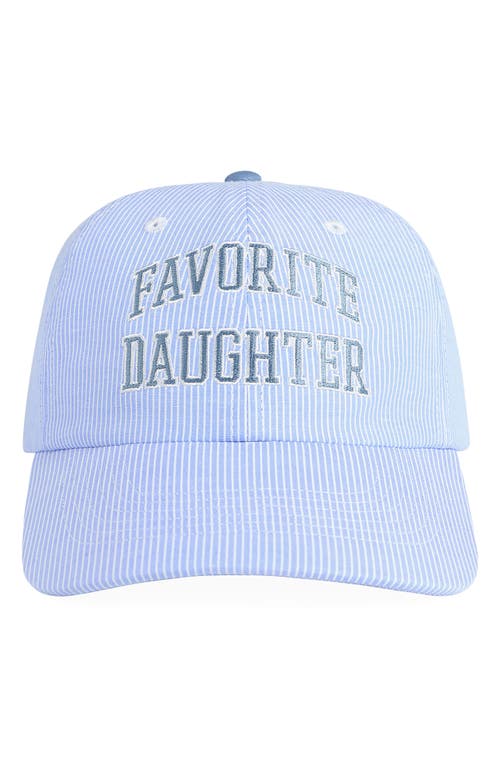 Favorite Daughter Stripe Logo Cotton Baseball Cap in Blue/white Stripe at Nordstrom