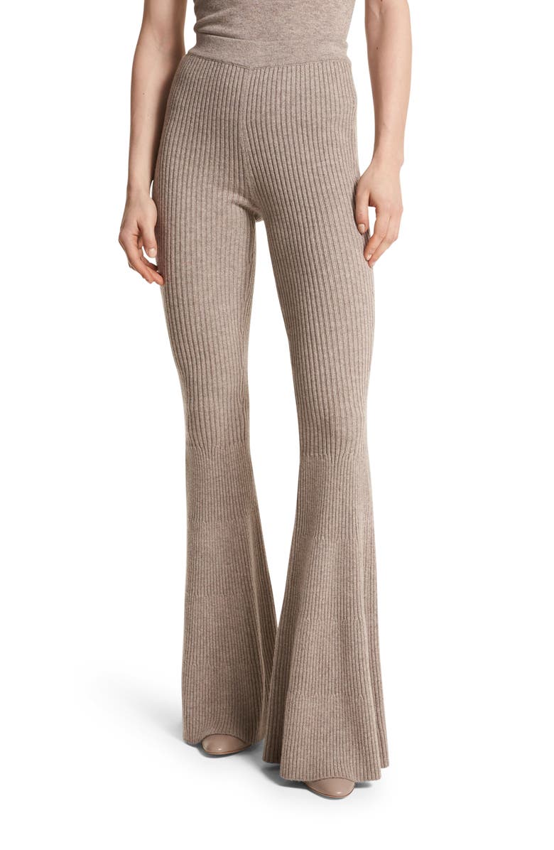 Michael Kors Collection Flare Leg Cashmere Rib Pants, Main, color,