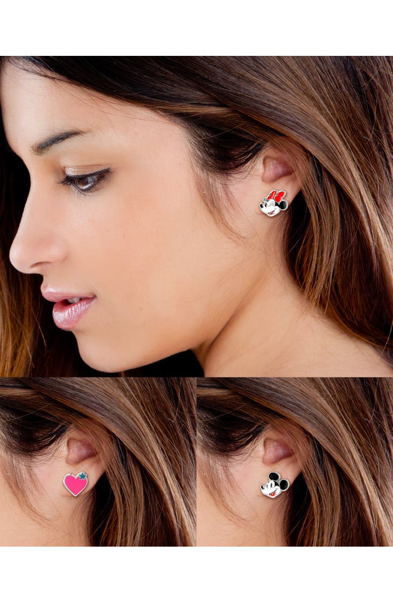 Disney Minnie and Mickey Mouse Clip On Earrings, 3-Pack, Alternate, color, Multicolor