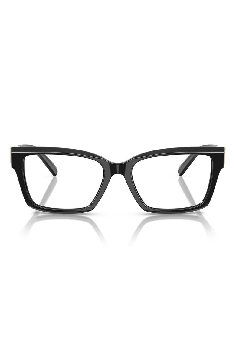 Tiffany & Co. 54mm Square Optical Glasses, Main, color, Black / Demo Lens
