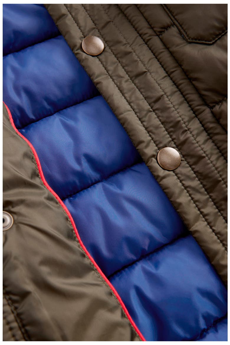 Kids' Corduroy Collar Baffled Jacket, Alternate, color, KHAKI