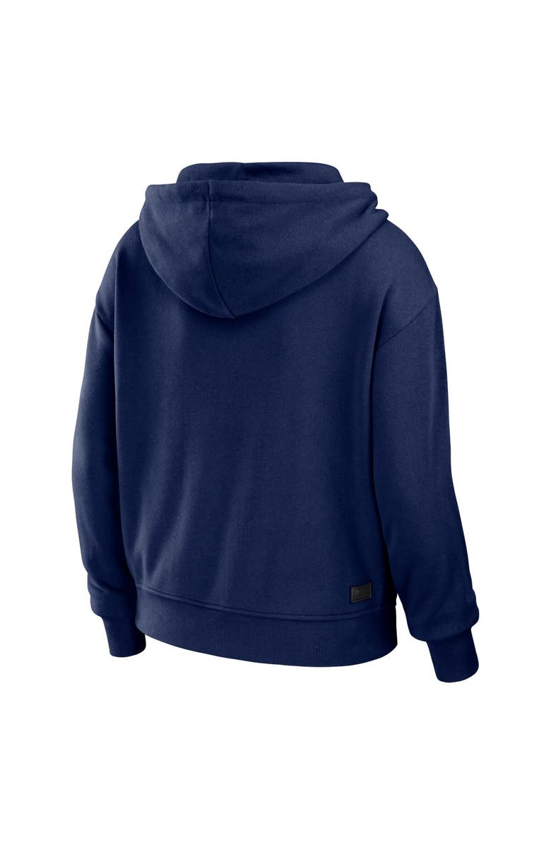 WEAR by Erin Andrews Women's WEAR by Erin Andrews Navy/White Tennessee Titans Color Block Light Weight Modest Crop Full-Zip Hoodie, Alternate, color, Navy