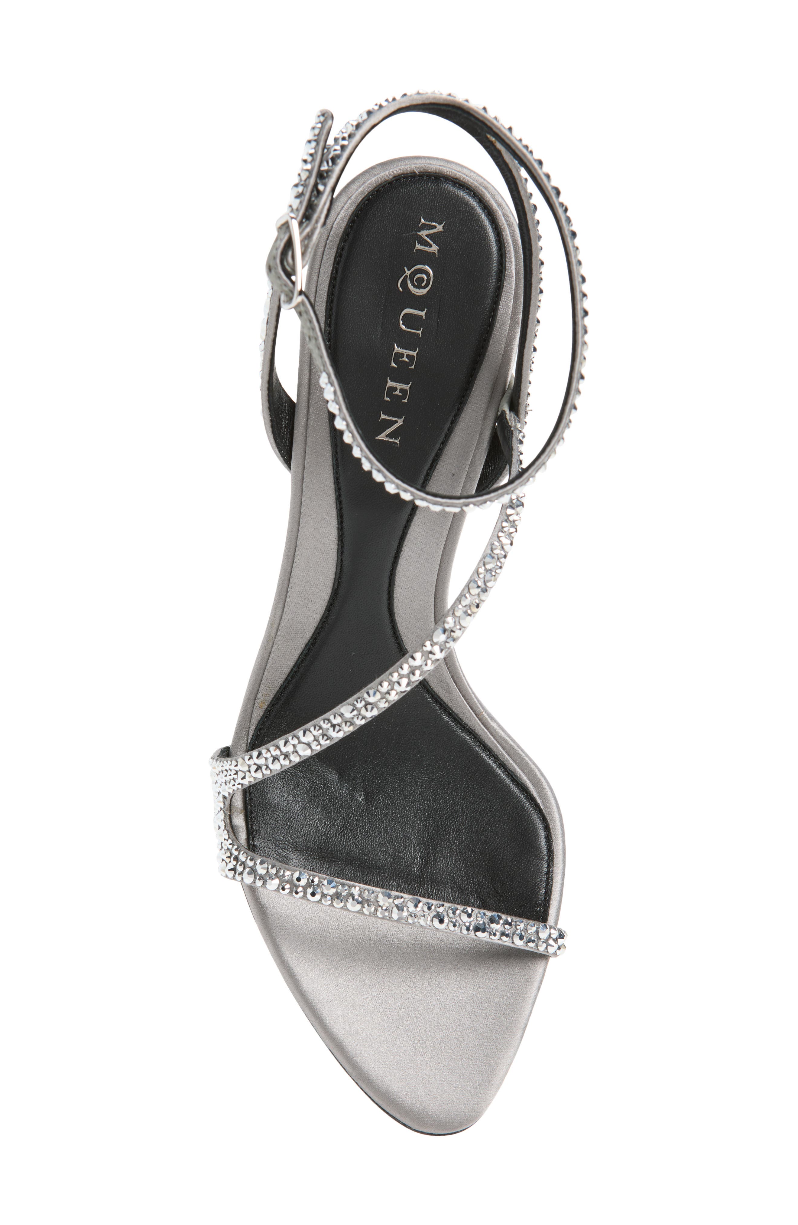 Crystal Embellished Ankle Strap Sandal, Alternate, color, BITUMEN