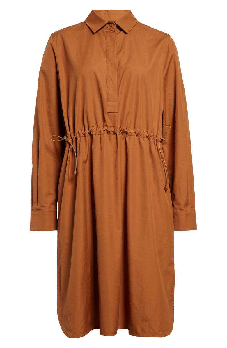 Max Mara Juanita Cinch Waist Long Sleeve Poplin Shirtdress, Alternate, color, 