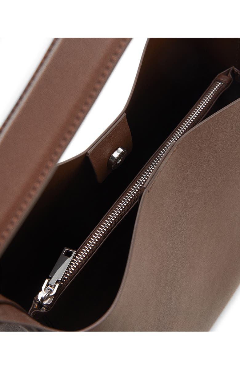 MANGO Buckle Detail Faux Leather Shopper, Alternate, color,