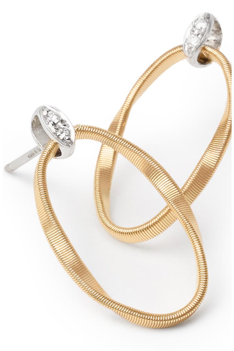 Marrakech Onde 18K Yellow Gold & Diamond Link Stud Earrings, Alternate, color, WHITE GOLD/ YELLOW GOLD