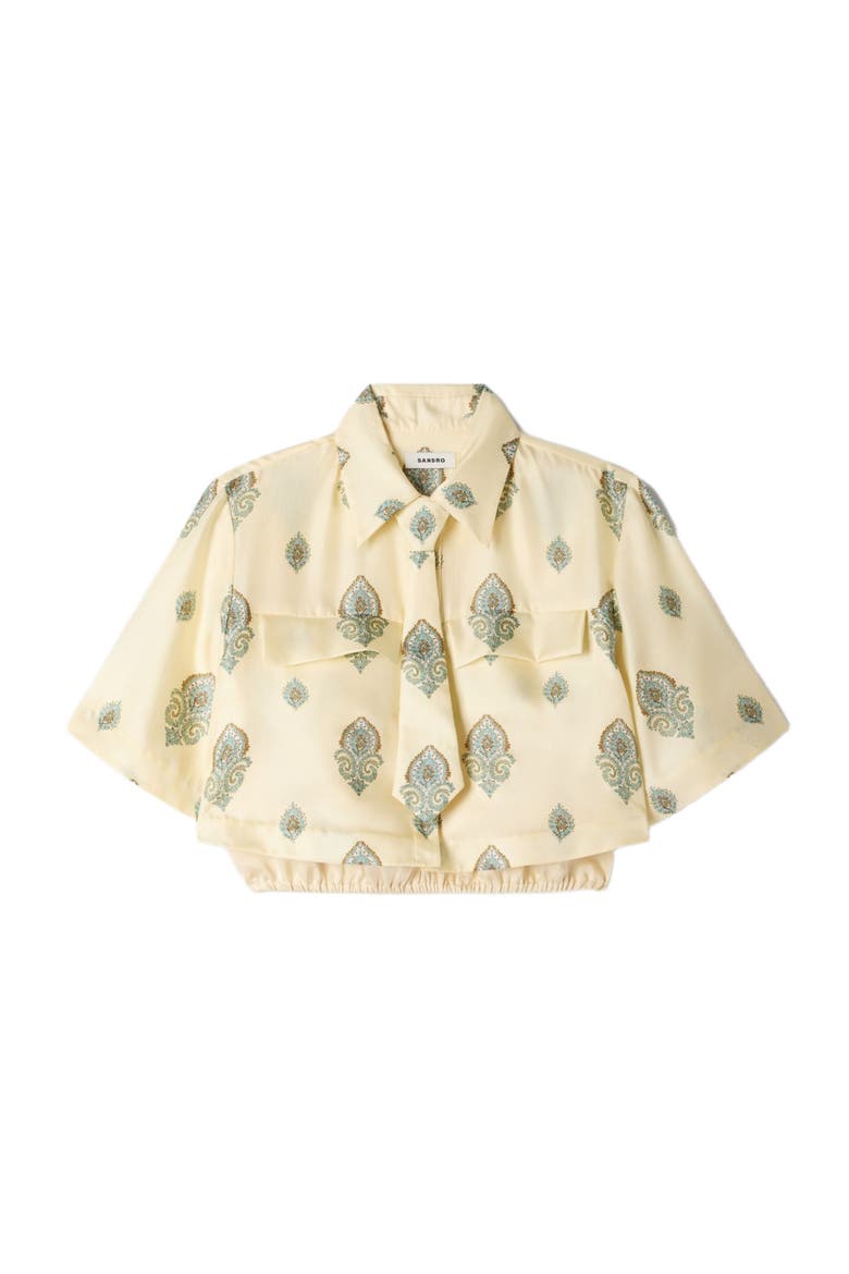 Paisley print crop top, Alternate, color, Light yellow