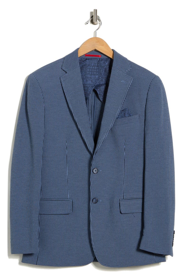 Heather Stripe Sport Coat, Alternate, color, BLUE