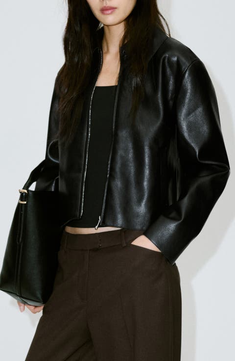 Sabina Faux Leather Jacket