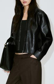 MANGO Sabina Faux Leather Jacket