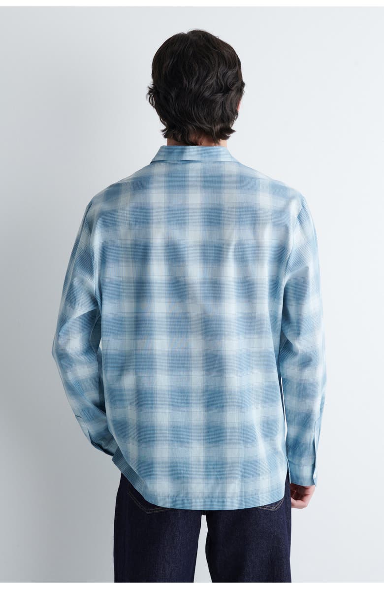 COS Checked Cotton Shirt, Alternate, color, Blue / Checked