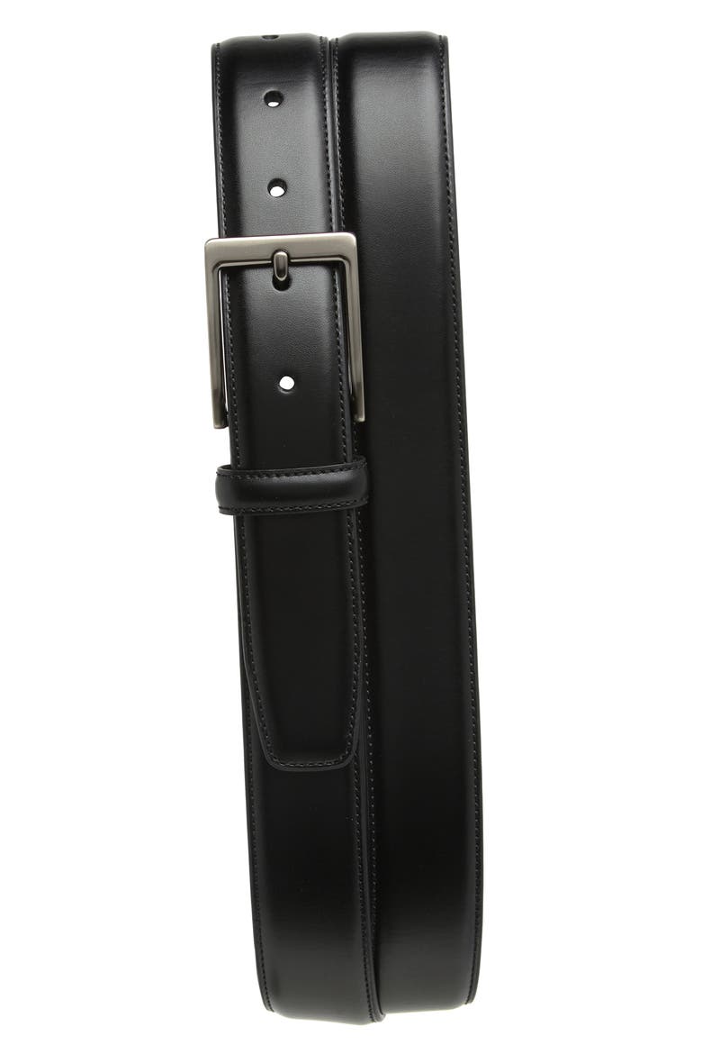 Leather Belt, Main, color, BLK