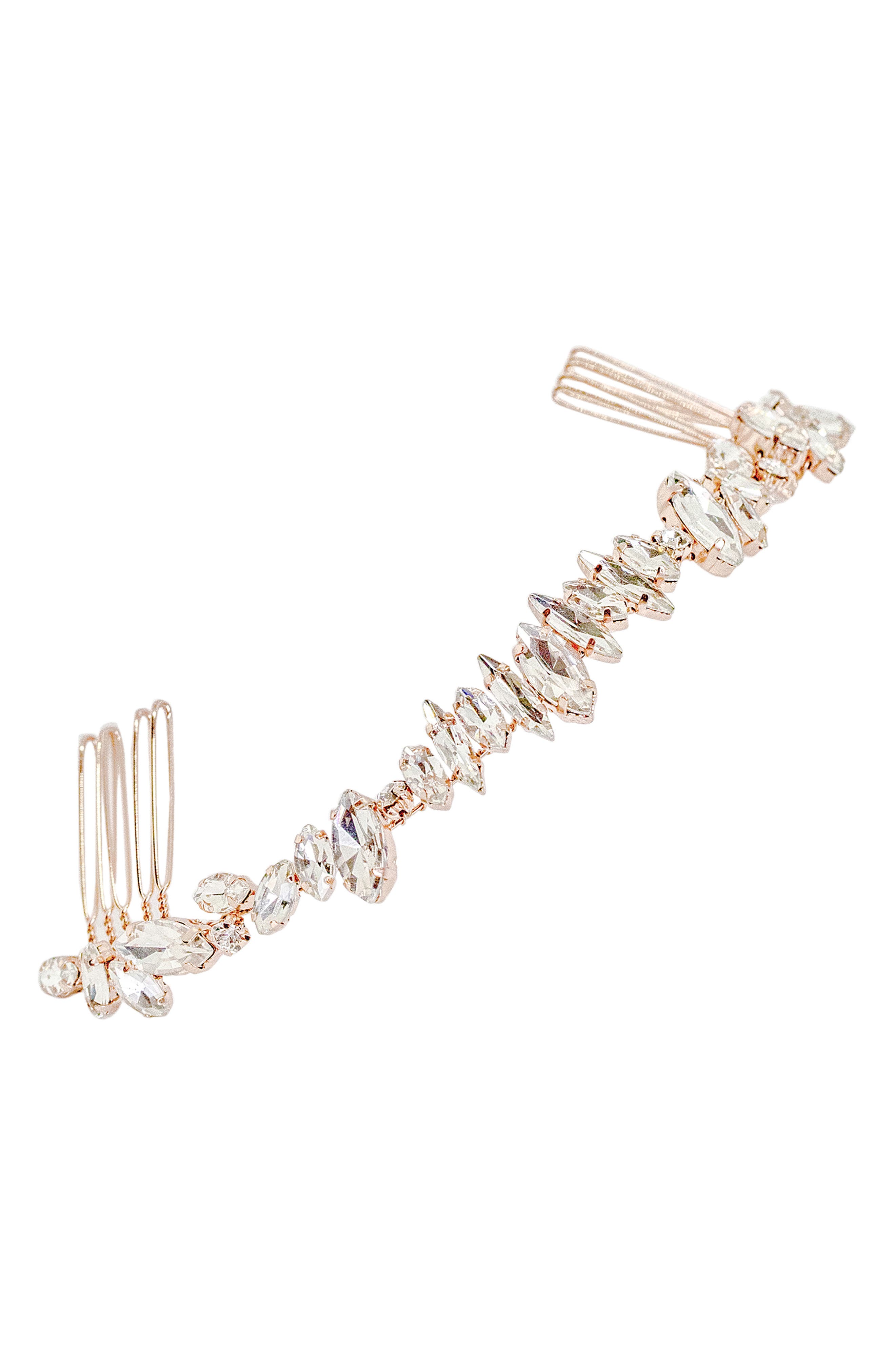 Brides & Hairpins Harlow Crystal Crown Comb in Rose Gold 