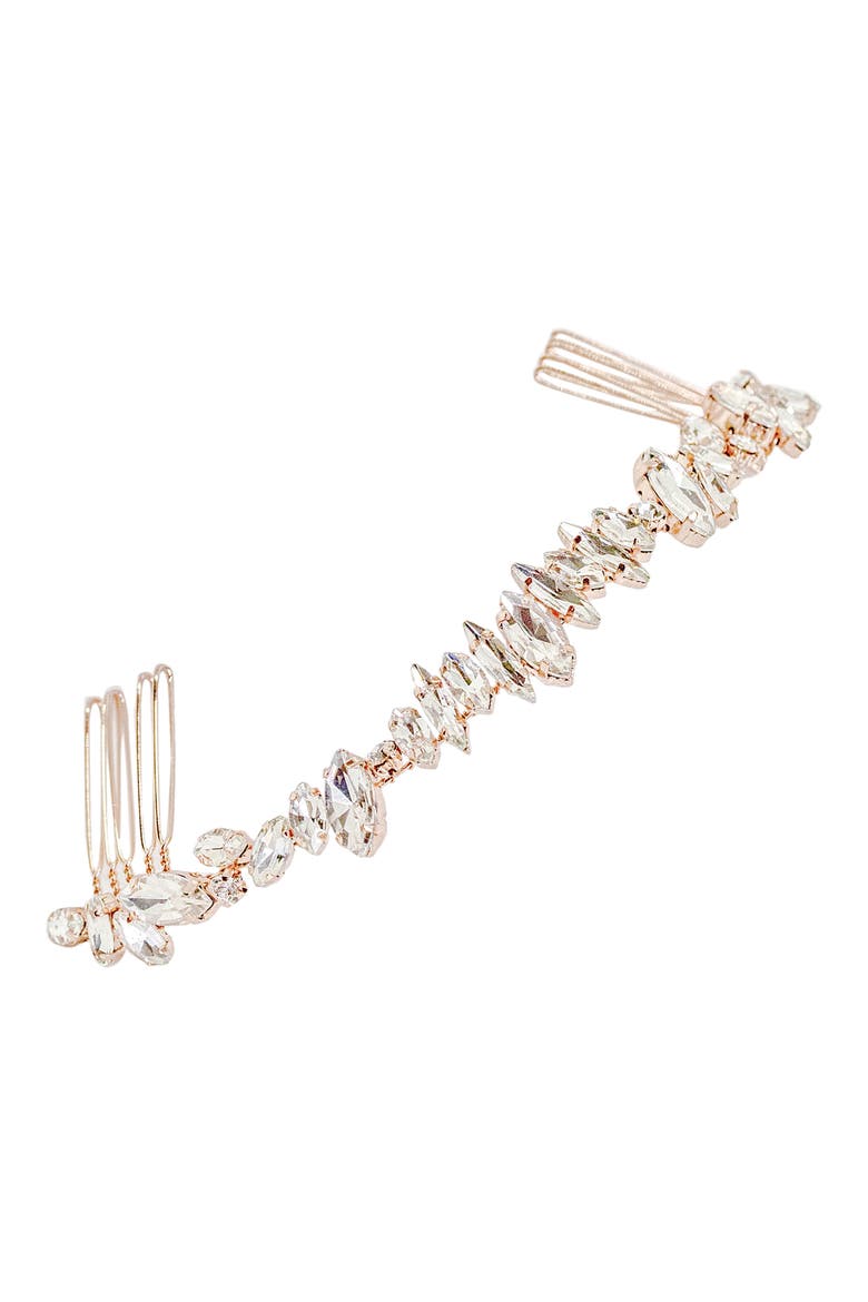 Harlow Crystal Crown Comb, Main, color, ROSE GOLD
