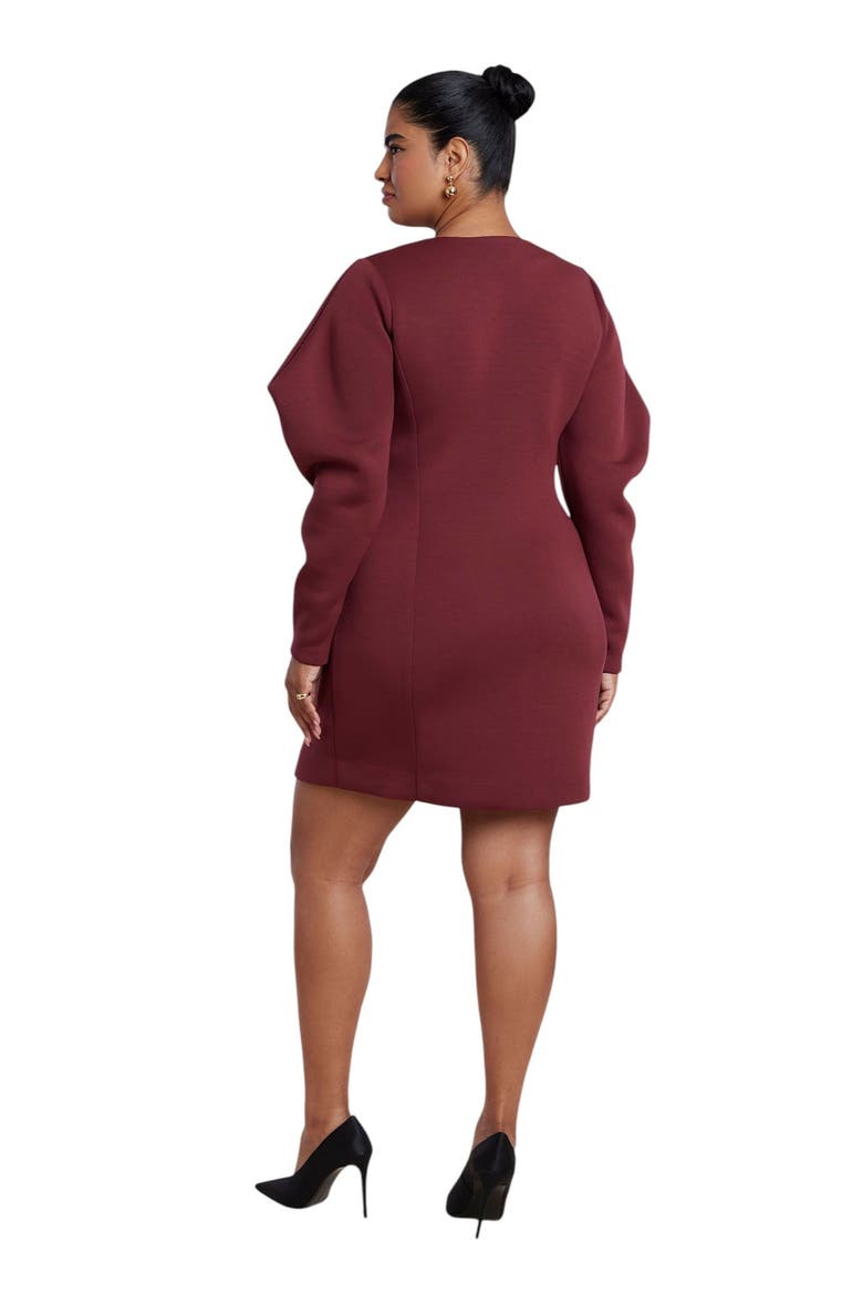 Exaggerated Sleeve Jacket Mini Dress, Alternate, color, FIRED BRICK