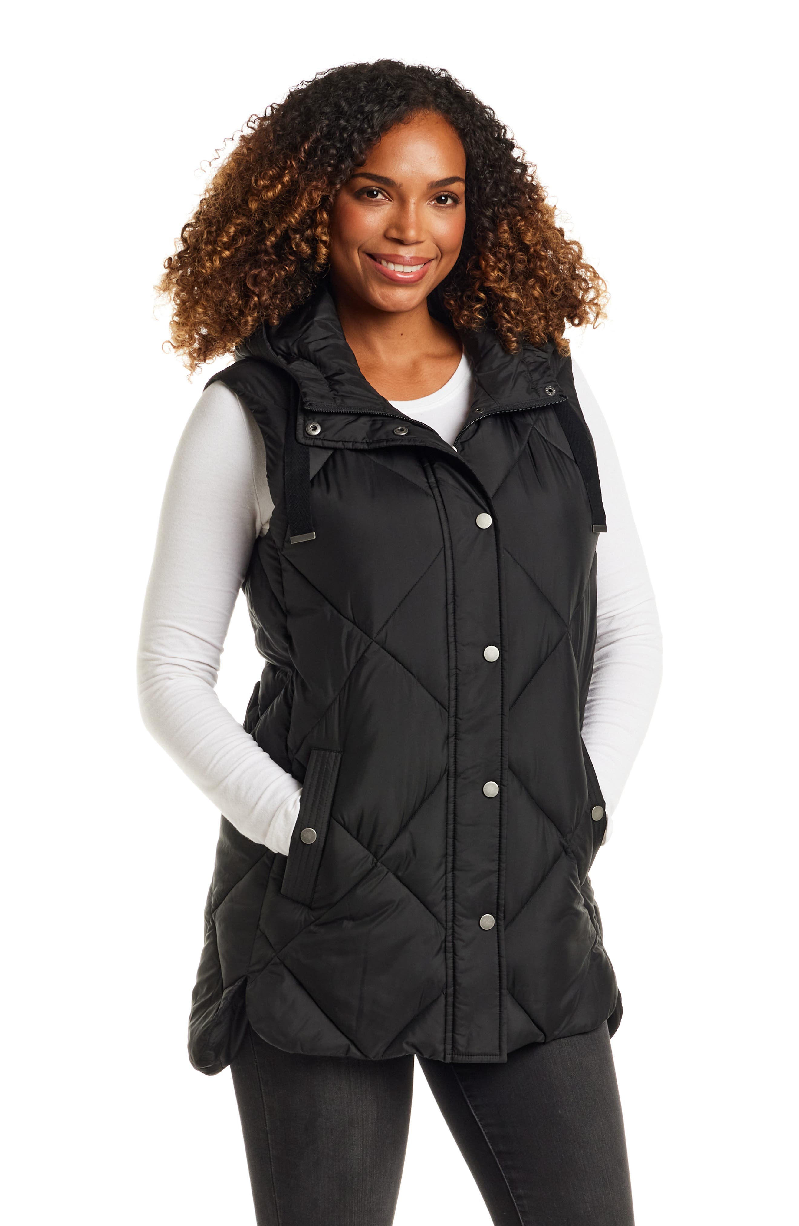 Gallery Water Resistant Quilted Hooded Vest (Women) | Nordstrom