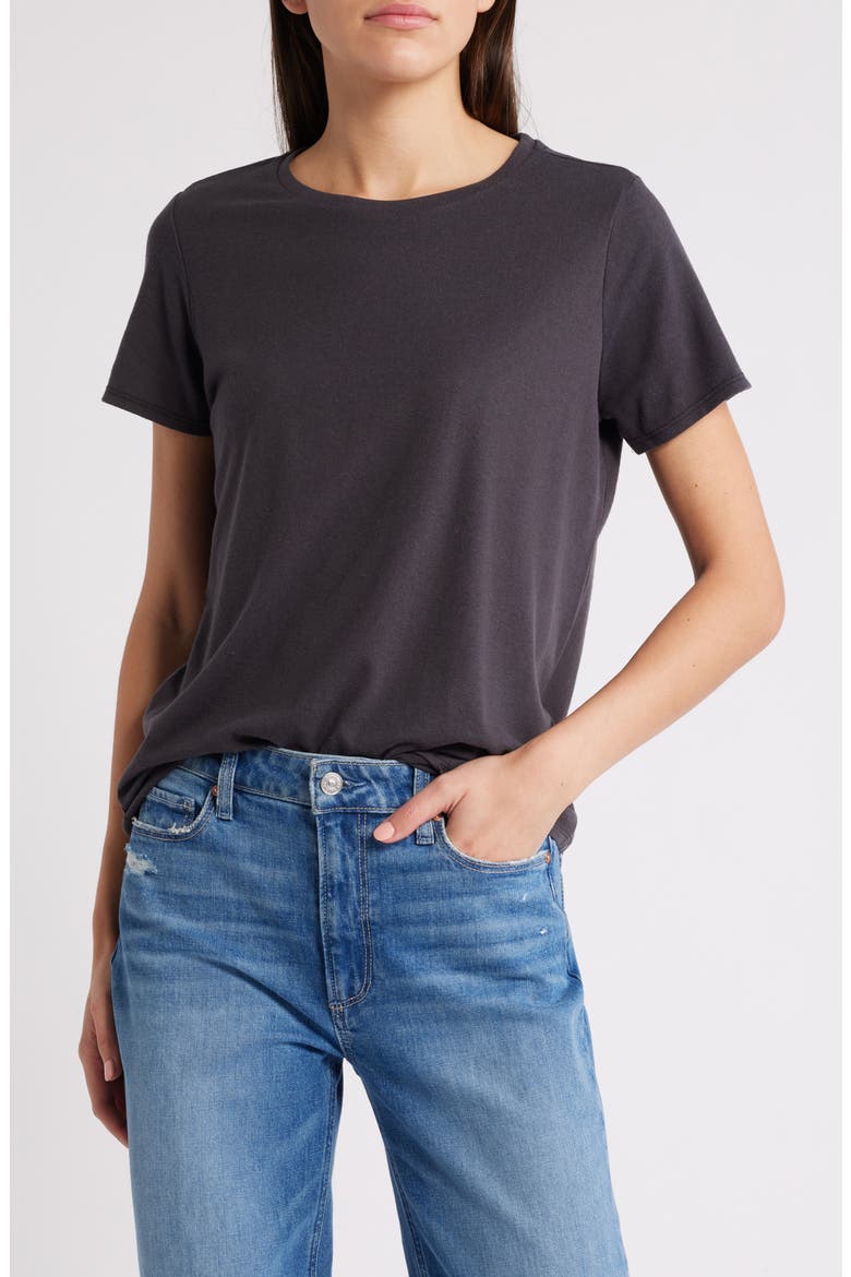 Re-Spun Signature Crewneck T-Shirt, Main, color, BLACK