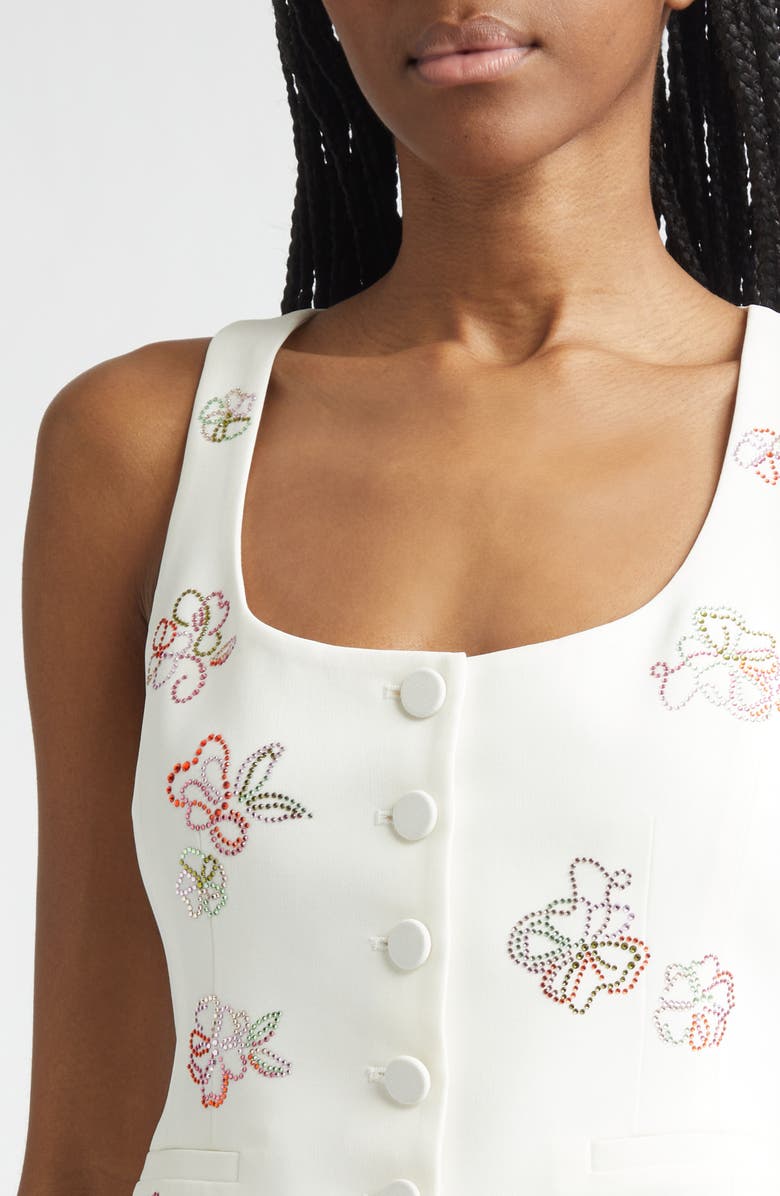 Cinq à Sept Blooming Beaded Vest, Alternate, color, Ivory Multi