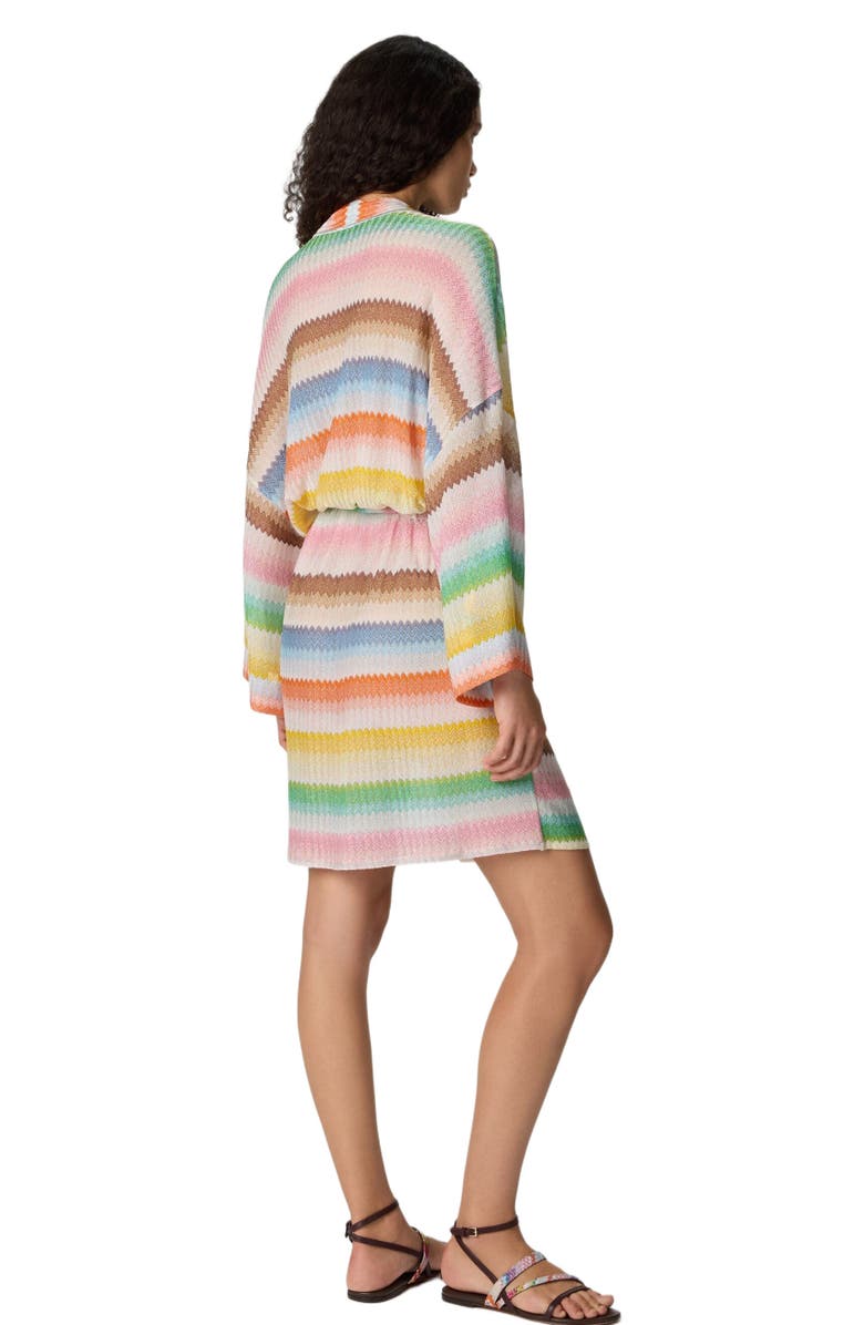 Missoni Short Kimono Cover-up With Dégradé Zigzag Pattern, Alternate, color, Multicoloured