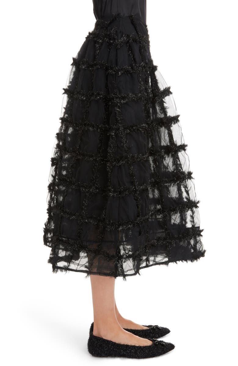 Simone Rocha Tinsel Check Tulle Skirt, Alternate, color, 