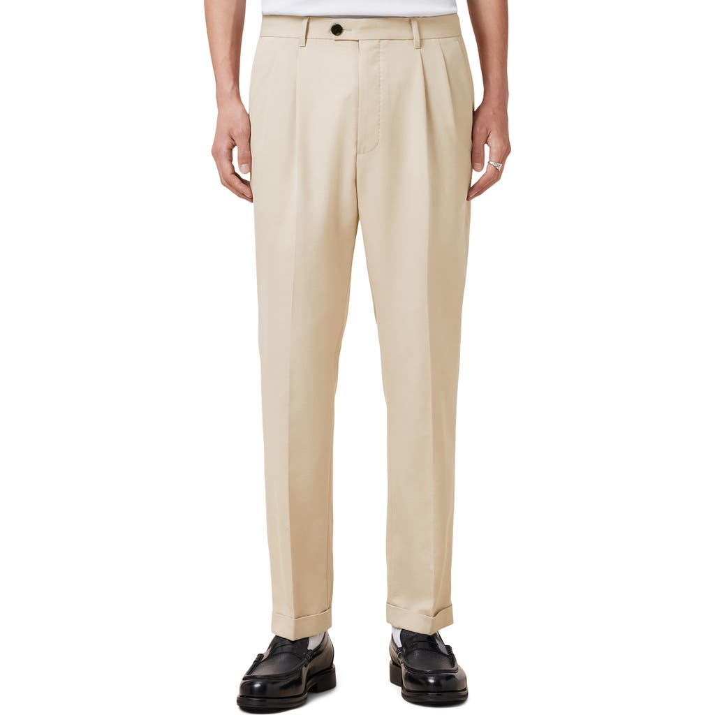 Allsaints Tallis Regular Fit Cuffed Trousers In Antique Brown