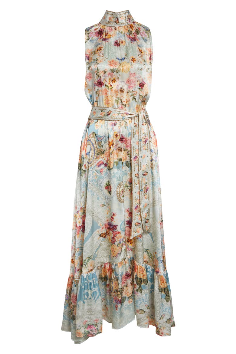 Floral Silk Maxi Dress, Alternate, color, A TASTE FOR LACE